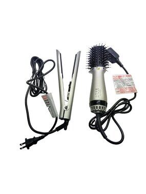 Sutra Beauty 2 Pc Set: 2" MINI Blowout Brush + 1" Ceramic Flat Iron *New no box